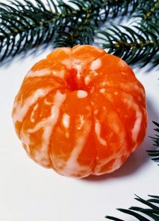 Мыло ручной работы с растительными и эфирными маслами мандаринка. чудесный новогодний подарок.5 фото