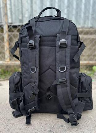 Великий чорний армійський тактичний рюкзак 55 літрів.6 фото