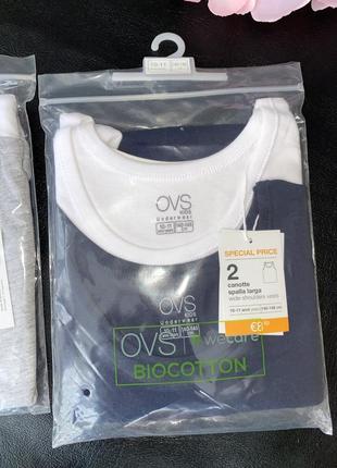 Комплект майок, в упаковці бренд: ovs // розмір:  110/116 сірого+білого кольорів // 140-146 си5 фото