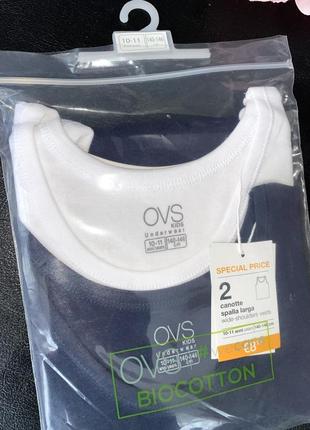 Комплект майок, в упаковці бренд: ovs // розмір:  110/116 сірого+білого кольорів // 140-146 си7 фото