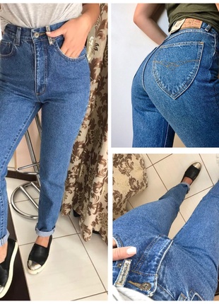 Стильные джинсы mom на высокой талии1 фото
