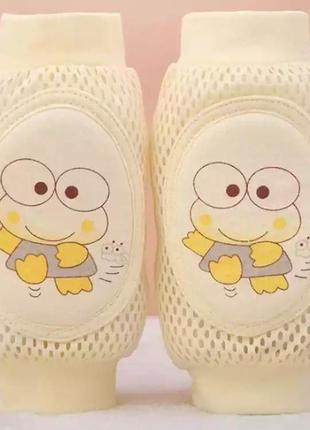 Наколінники для дітей 2 шт, наколінники дитячі з поролоновими подушечками 2 шт жовта жабка