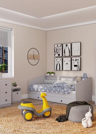 Комплект мебели в детскую комнату серый бэбирум