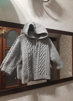 Стильна вязана кофта на 2-3,5 роки