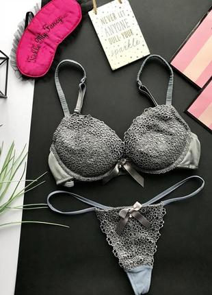 Сексуальный комплект белья / серое кружевное белье la senza 75 b