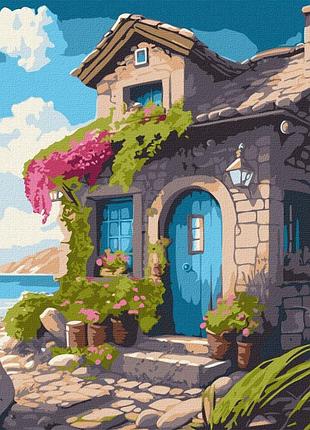 Картина за номерами будинок на узбережжі 40х50см, кно6331