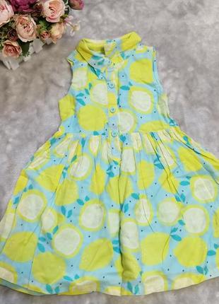 Легкое хлопковое платье indigo на 2-3 года