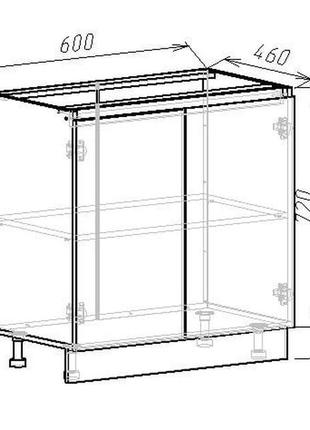 Шафа нижня без ручок кмн-6 820х600х460мм білий3 фото