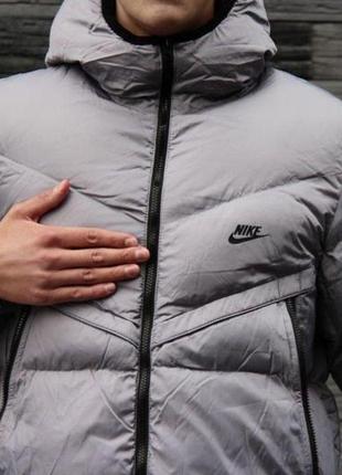 Куртка теплая зимняя пуховик мужской демисезонный nike молодежная стильная куртка7 фото