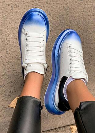 Кроссовки alexander mcqueen white/ blue кросівки кеди кеды