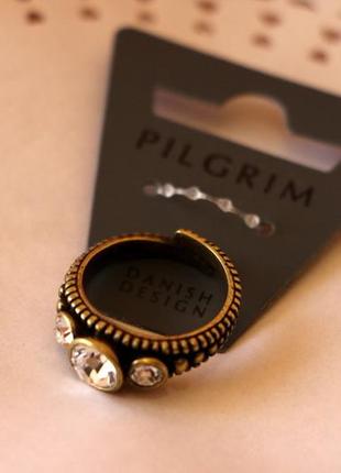 Кольцо в винтажном стиле с кристаллами pilgrim дания элитная ювелирная бижутерия5 фото