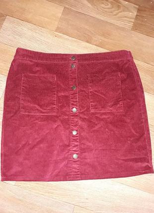 Стильная вильветовая юбка falmer на заклепках! размер  l-xl!