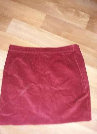 Стильная вильветовая юбка falmer на заклепках! размер  l-xl!3 фото