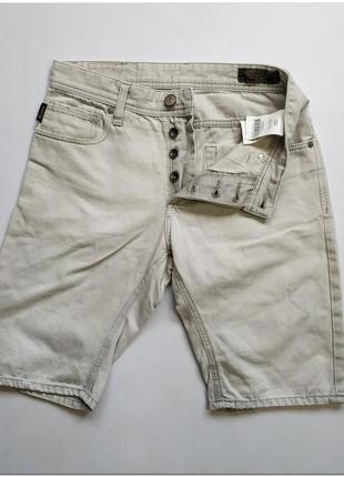 Мужские светло-серые джинсовые шорты jack&jones на пуговицах размер s5 фото