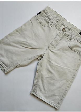 Мужские светло-серые джинсовые шорты jack&jones на пуговицах размер s2 фото