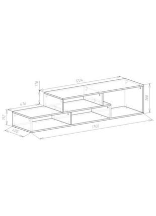 Тумба под телевизор 1700х400х368 мм  дуб родос3 фото
