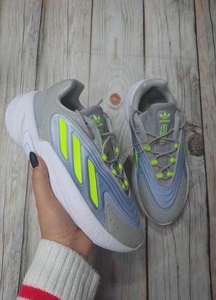 Кроссовки женские adidas ozelia grey two / lucid lemon / cloud white