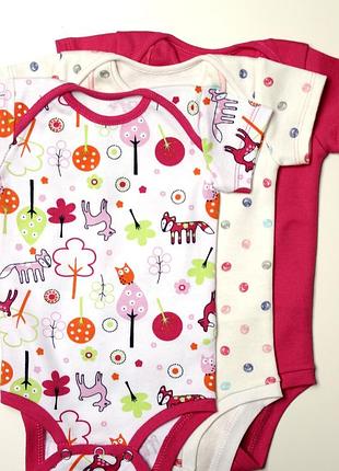 Комплект бодиков (3 шт) боді для дівчинки