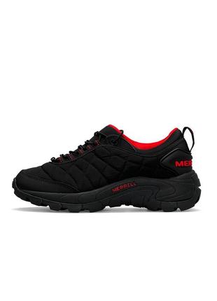 ❄️ мужские кроссовки merrell ice cap moc 2 gore tex all black red❄️