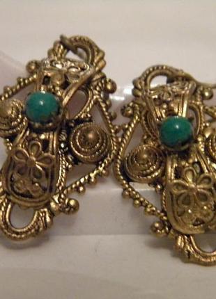 Серьги винтаж чешская бижутерия чехословакия яблонекс №1039