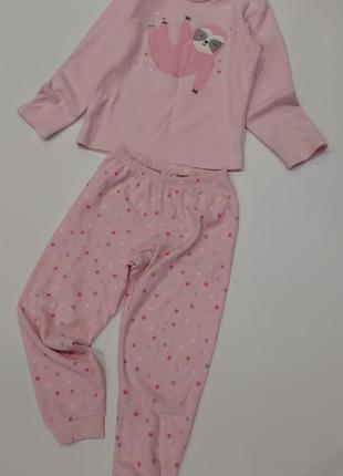 Нежнейшая флисовая пижама, домашний костюм с ленивцем розовая 6-8 лет2 фото