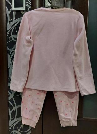 Нежнейшая флисовая пижама, домашний костюм с ленивцем розовая 6-8 лет6 фото