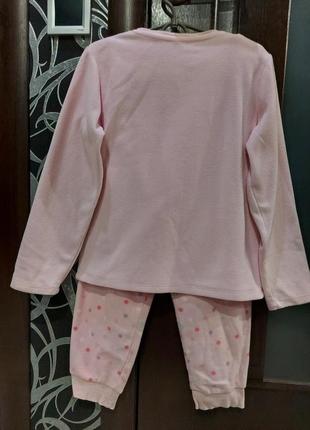Нежнейшая флисовая пижама, домашний костюм с ленивцем розовая 6-8 лет7 фото