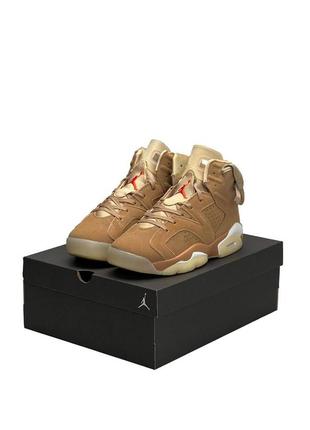 🔥мужские кроссовки nike air jordan retro 6 sand orange7 фото