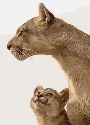 Набір для розпису по номерах мати левиця з дитинчам strateg розміром 40х50 см (dy402), шт