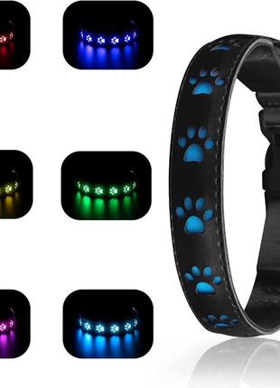 Ошейник для собак со светодиодной подсветкой, перезаряжаемый ошейник для собак, размер s