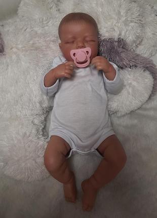 Спящая реалистичная кукла реборн 47 см, пупс похожий на новорожденного ребенка, красивый малыш с мягким телом7 фото