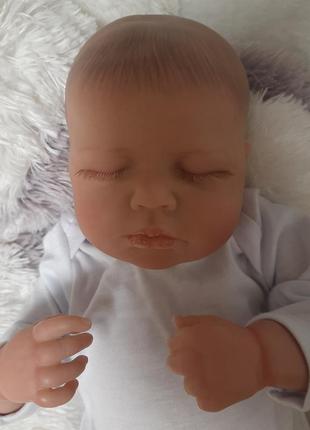 Спящая реалистичная кукла реборн 47 см, пупс похожий на новорожденного ребенка, красивый малыш с мягким телом3 фото