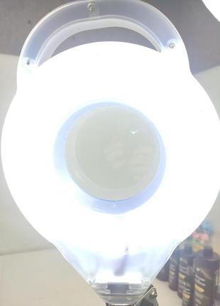 Настільна лампа лупа з лінзою 25w 5d, лампа для майстра манікюру світлодіодна led af-34, лампа на струбціні, лампочка лампа лупа