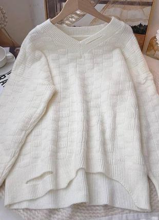 Стильный женский свитер оверсайз с разрезом 42/463 фото