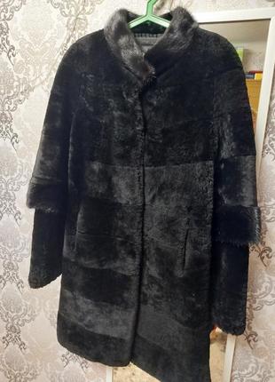Шуба мутон норка мех натуральная зимняя дубленка куртка