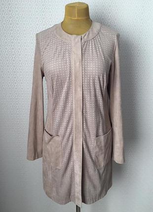 Перфорований кардиган / плащ під замшу від betty barclay розмір укр прим 48-50