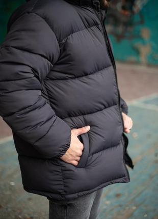Комфортная куртка мужская пуховик теплая зима стеганая с капюшоном серая | зимние мужские куртки10 фото