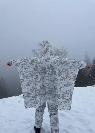 Пончо-дощовик мультикам alpine/ мультикам сніг/ мультикам білий2 фото