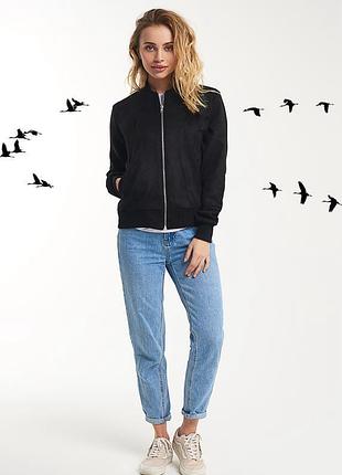 Чорний бомбер zara. піджак на блискавці zara