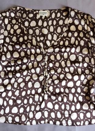 Супер шелк, базовая кофточка блуза в горох, размер euro421 фото