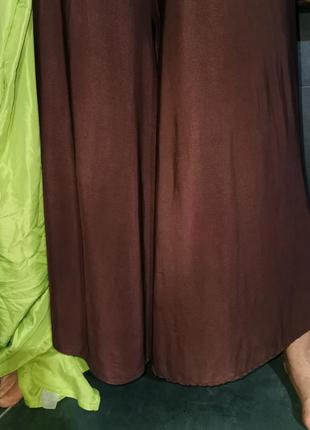 Трикотажные штаны палаццо на резинке шаровары брюки высокая посадка расклешенные стрейч с шортиками pakija3 фото