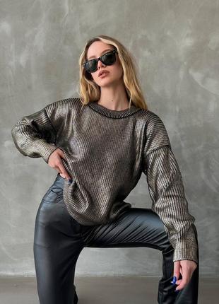 39% wool wool красивый эксклюзивный свитер металлик тренд 20238 фото