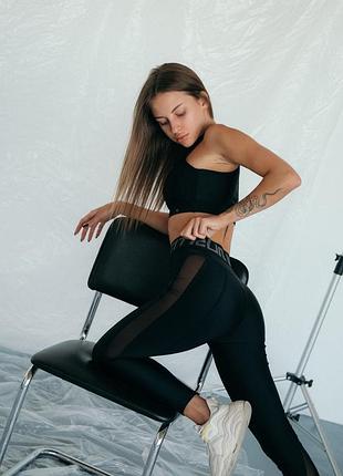 Спортивные лосины fitrun: leggings flow "black"