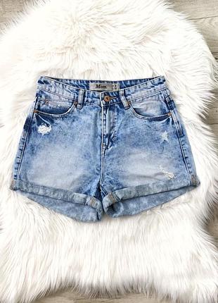 Голубые джинсовые мом шорты варенки