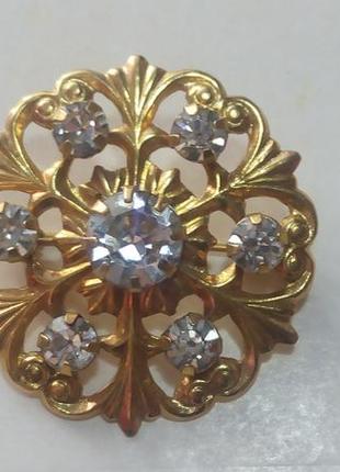 Брошка ссср позолота, камни.
