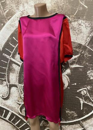 Stella mccartney красно-розовое атласное платье