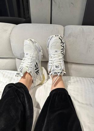 Balenciaga runner white graffiti, графіті3 фото