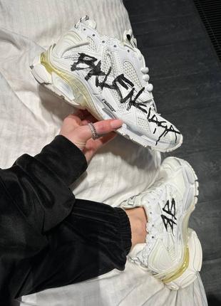 Balenciaga runner white graffiti, графіті2 фото