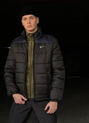 Зимова куртка nike синьо-чорна до -20* всередині флісова підкладка, біопух