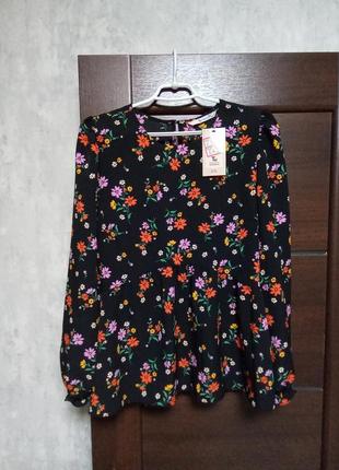 Брендовая новая красивая блуза с длинным рукавом р.14